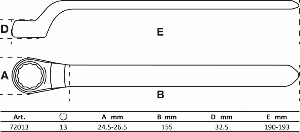 Produktbild VDE Einringschlüssel tief gekröpft 12 mm bild 2
