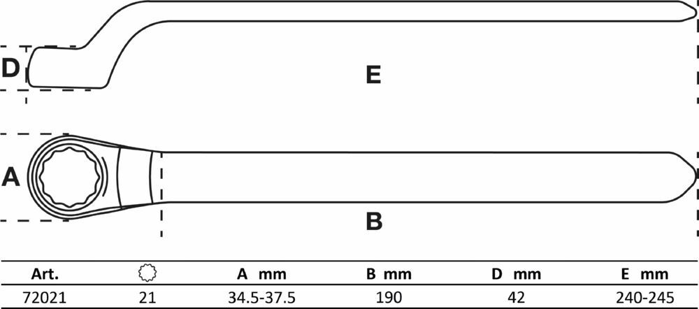 Produktbild VDE Einringschlüssel tief gekröpft 21 mm bild 2
