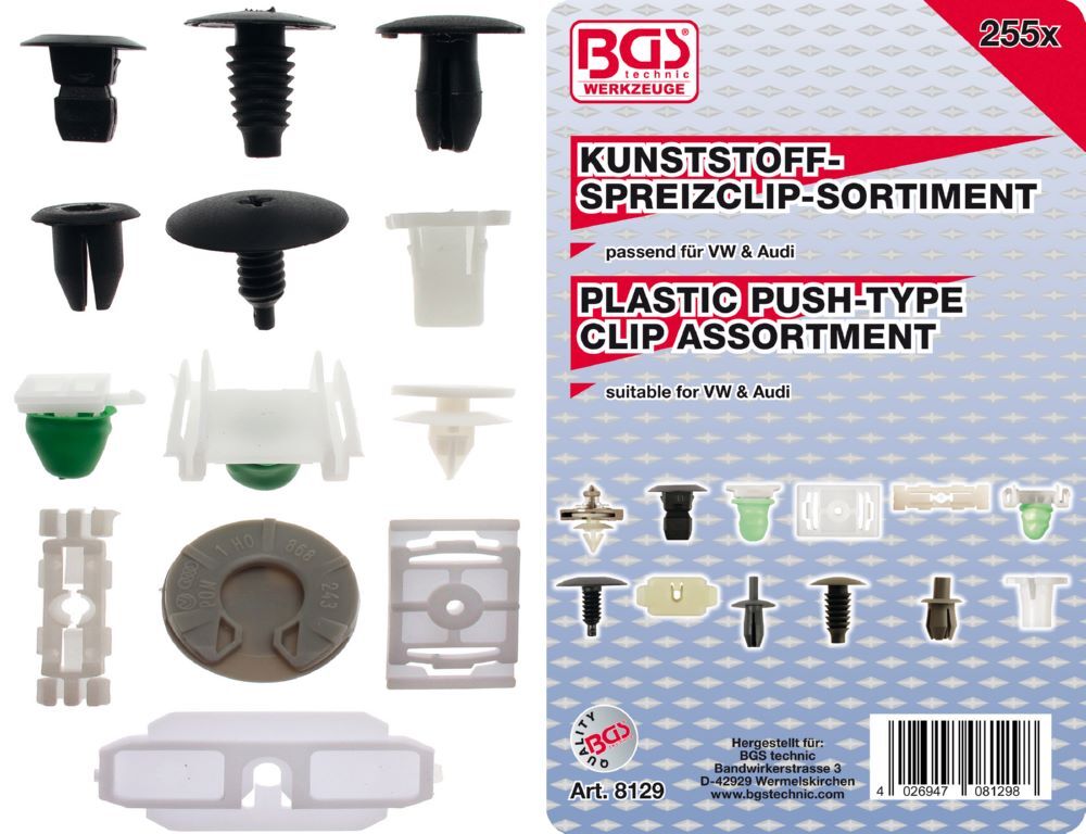 Produktbild BGS Verkleidungs Clip Sortiment für VW Fahrzeuge 255 teilig