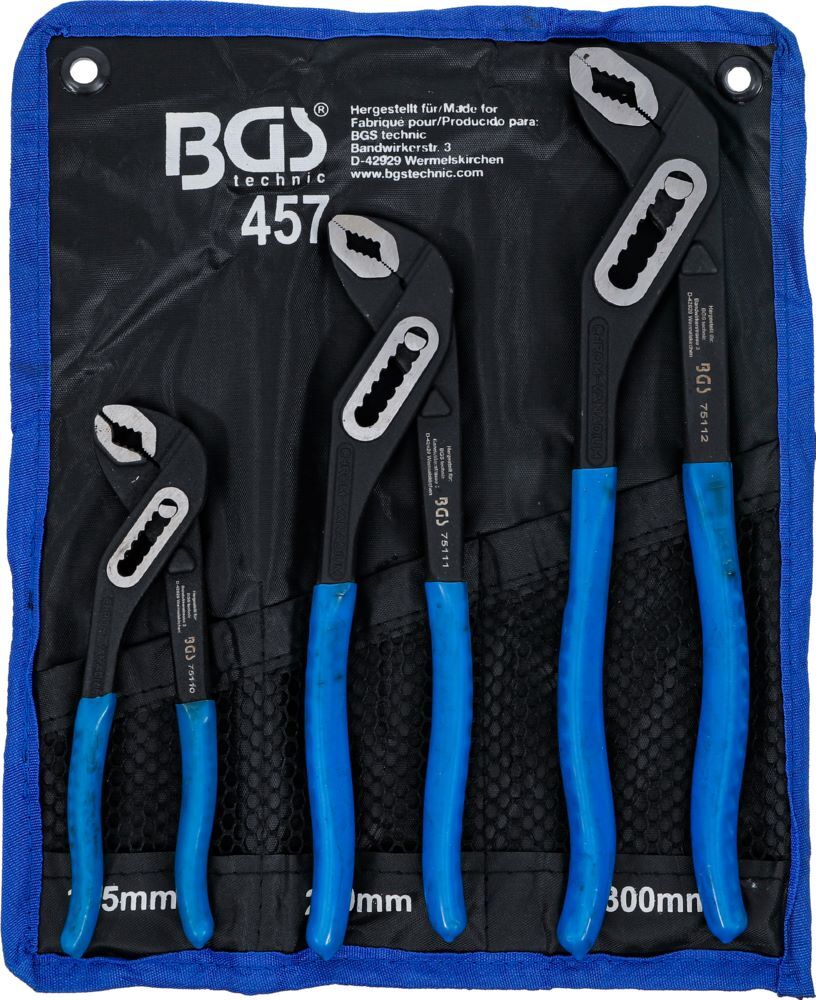 BGS Wasserpumpenzangen Satz 3 teilig Blau Produktbild BGS Wasserpumpenzangen Satz 3 teilig Blau