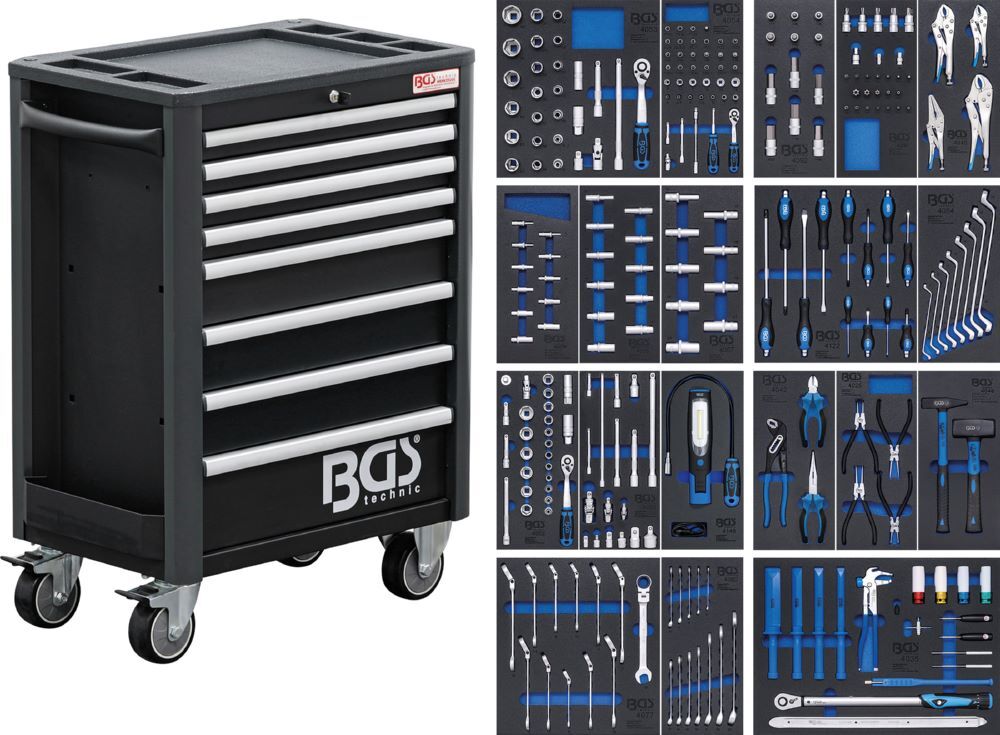 BGS Werkstattwagen 8 Schubladen mit 259 Werkzeugen Profi Exclusive Produktbild BGS Werkstattwagen 8 Schubladen mit 259 Werkzeugen Profi Exclusive