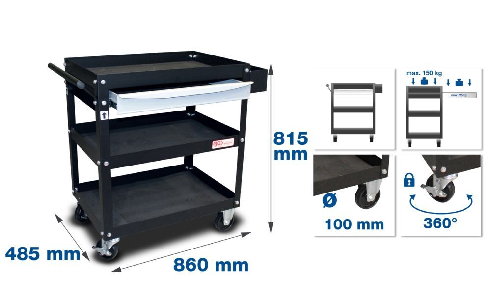 BGS Werkstattwagen 860 x 815 x 485 mm 1 Schublade Produktbild BGS Werkstattwagen 860 x 815 x 485 mm 1 Schublade bild 2
