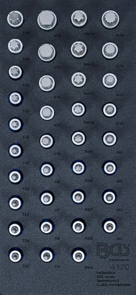 Produktbild BGS Werkstattwageneinlage 1/3 Bit Einsatz Satz 36 teilig