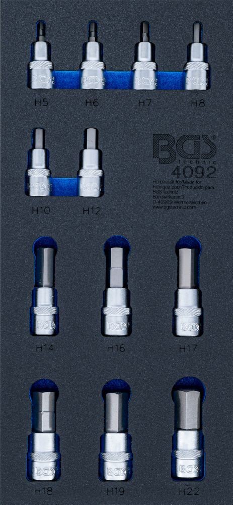 Produktbild BGS Werkstattwageneinlage 1/3 Bit-Einsatz-Satz 12 teilig