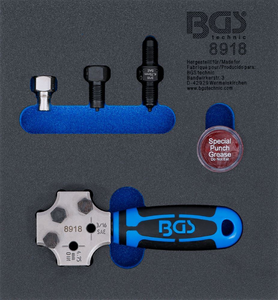 Produktbild BGS Werkstattwageneinlage 1/6 Bördelgerät SAE und DIN 4,75 mm 3/16 Zoll