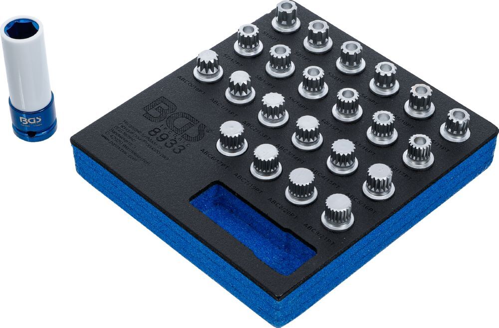 Produktbild Werkstattwageneinlage 1/6 Felgenschloss Werkzeug Satz für VAG 23 teilig bild 2