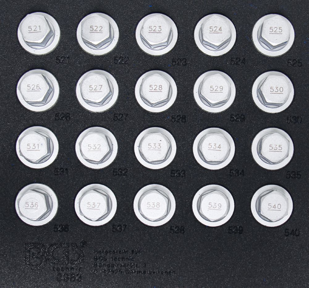 Produktbild Werkstattwageneinlage 1/6 Felgenschloss Werkzeug Satz für VAG 20 teilig bild 2