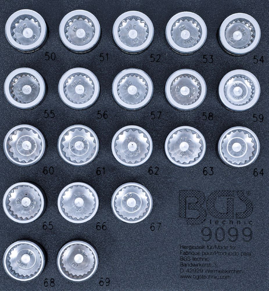 Produktbild BGS Werkstattwageneinlage 1/6 Felgenschloss Werkzeugsatz 20 teilig