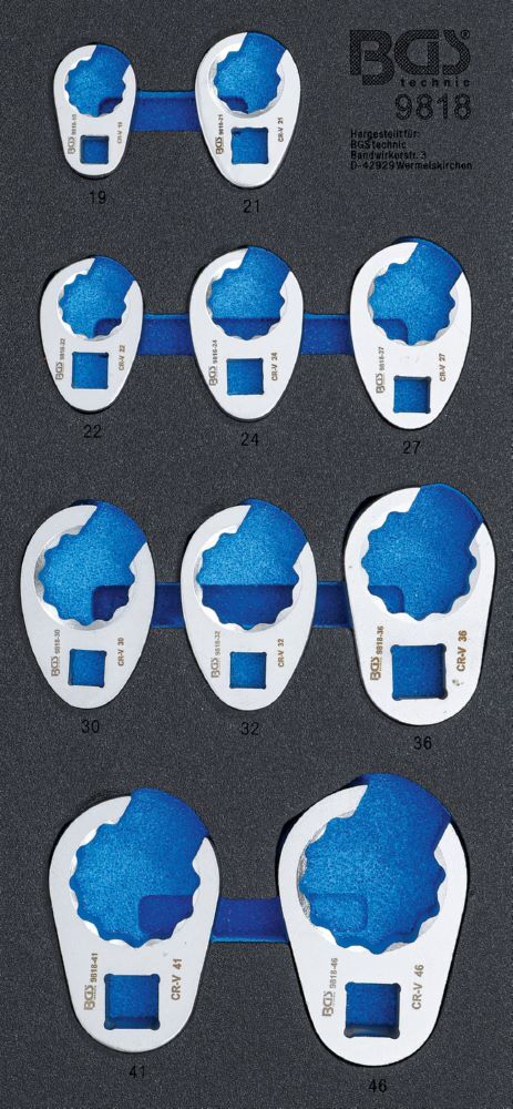 Produktbild BGS Werkstattwageneinlage 1/3 Hahnenfußschlüssel Satz 10 teilig