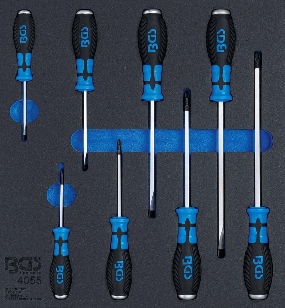 Produktbild BGS Werkstattwageneinlage 2/3 Kreuz- und Schlitz Schraubendreher 8 teilig