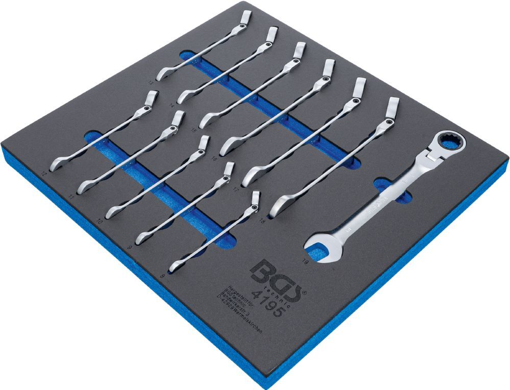 Produktbild Werkstattwageneinlage 2/3 Ratschenring Maulschlüssel Satz 12 teilig bild 2