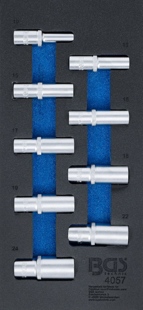 Produktbild BGS Werkstattwageneinlage 1/3 Steckschlüssel-Einsätze Sechskant tief 9 teilig