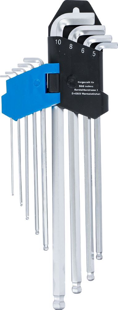 BGS Winkelschlüssel Satz 1,5-10 mm 9 teilig Innensechskant extra lang + extra kurz Produktbild BGS Winkelschlüssel Satz 1,5-10 mm 9 teilig Innensechskant extra lang + extra kurz bild 3