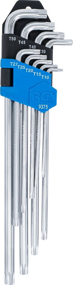 BGS Winkelschlüssel Satz T10-T50 9 teilig extra lang + extra kurz Produktbild BGS Winkelschlüssel Satz T10-T50 9 teilig extra lang + extra kurz bild 2