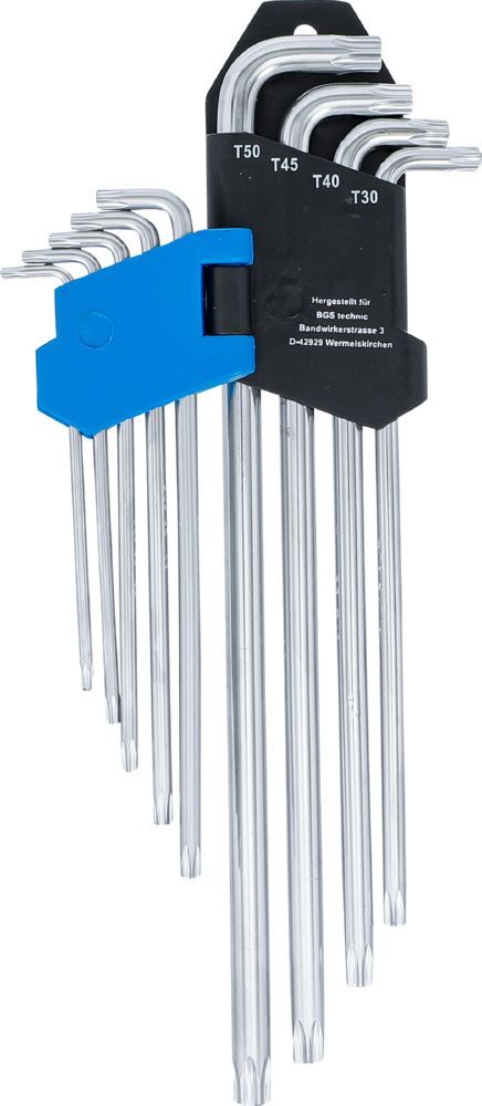 BGS Winkelschlüssel Satz T10-T50 9 teilig extra lang + extra kurz Produktbild BGS Winkelschlüssel Satz T10-T50 9 teilig extra lang + extra kurz bild 3
