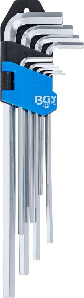 BGS Winkelschlüssel Satz 1,5 - 10 mm extra lang Innensechskant 9 teilig Produktbild BGS Winkelschlüssel Satz 1,5 - 10 mm extra lang Innensechskant 9 teilig bild 2