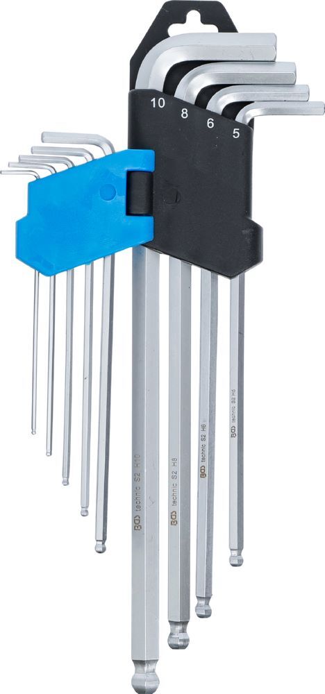 BGS Winkelschlüssel Satz 1,5 - 10 mm extra lang sechskant mit Kugelkopf 9 teilig Produktbild BGS Winkelschlüssel Satz 1,5 - 10 mm extra lang sechskant mit Kugelkopf 9 teilig bild 3