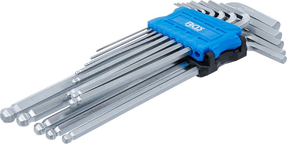 BGS Winkelschlüssel Satz 1,5 - 10 mm extra lang Innensechskant mit Kugelkopf Produktbild BGS Winkelschlüssel Satz 1,5 - 10 mm extra lang Innensechskant mit Kugelkopf