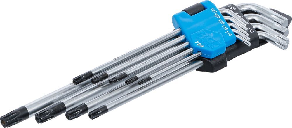 BGS Winkelschlüssel Satz T10-T50 9 teilig extra lang mit Bohrung Produktbild BGS Winkelschlüssel Satz T10-T50 9 teilig extra lang mit Bohrung