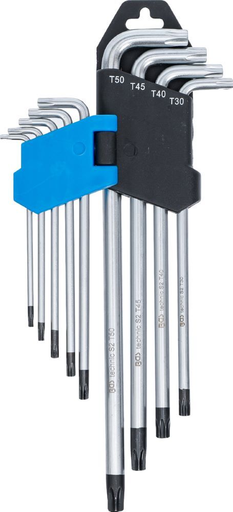 BGS Winkelschlüssel Satz T10-T50 9 teilig extra lang mit Bohrung Produktbild BGS Winkelschlüssel Satz T10-T50 9 teilig extra lang mit Bohrung bild 3