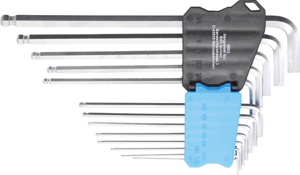 BGS Winkelschlüssel Satz 0,05 Zoll - 3/8 Zoll 13 teilig extra lang Innensechskant Produktbild BGS Winkelschlüssel Satz 0,05 Zoll - 3/8 Zoll 13 teilig extra lang Innensechskant bild 2