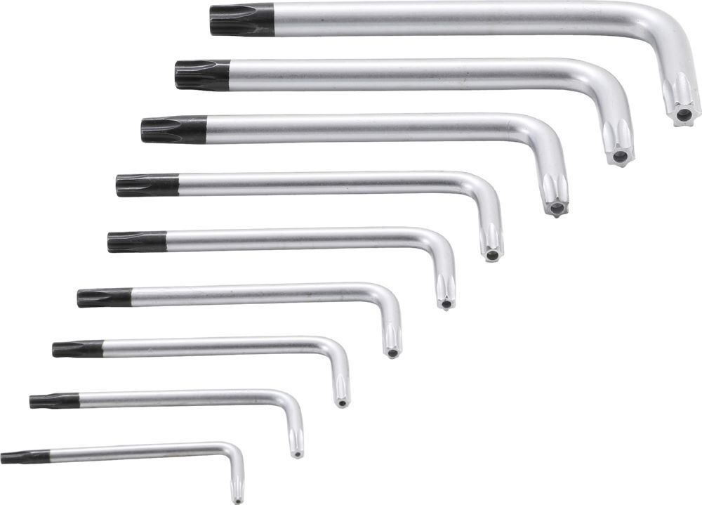 BGS Winkelschlüssel Satz T10 - T50 9 teilig kurz mit Bohrung Produktbild BGS Winkelschlüssel Satz T10 - T50 9 teilig kurz mit Bohrung bild 4