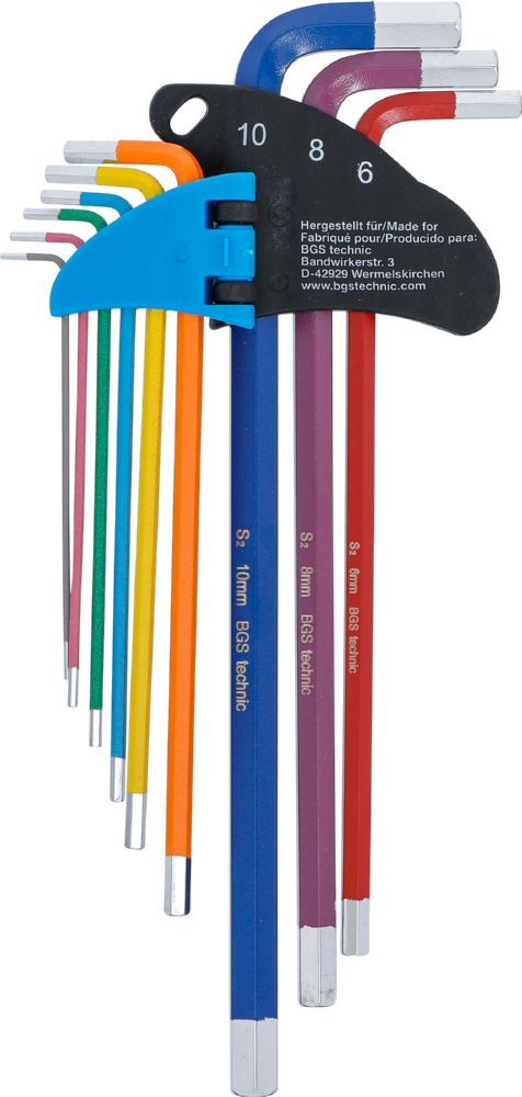 BGS Winkelschlüssel Satz 1,5-10 mm 9 teilig extra lang Innensechskant Multicolour Produktbild BGS Winkelschlüssel Satz 1,5-10 mm 9 teilig extra lang Innensechskant Multicolour bild 3