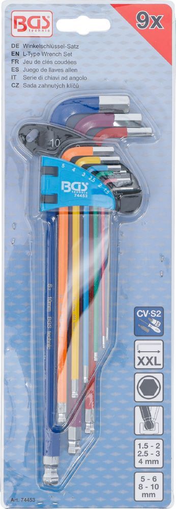 BGS Winkelschlüssel Satz 1,5-10 mm 9 teilig extra lang Innensechskant Produktbild BGS Winkelschlüssel Satz 1,5-10 mm 9 teilig extra lang Innensechskant bild 4