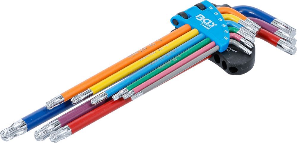BGS Winkelschlüssel-Satz T10-T50 9 teilig extra lang Multicolour Produktbild BGS Winkelschlüssel-Satz T10-T50 9 teilig extra lang Multicolour