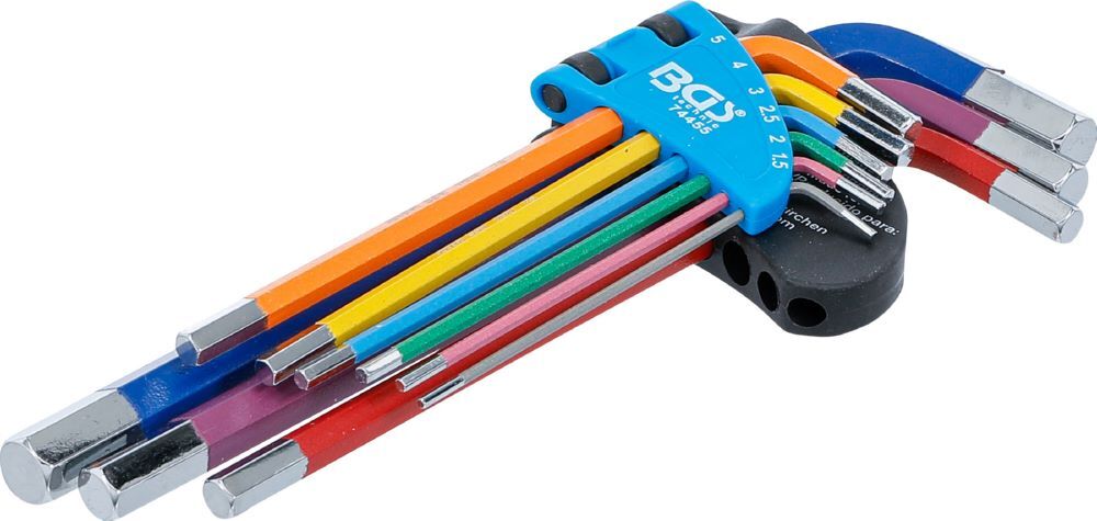 BGS Winkelschlüssel Satz Innensechskant 1,5 - 10 mm 9 teilig Multicolour Produktbild BGS Winkelschlüssel Satz Innensechskant 1,5 - 10 mm 9 teilig Multicolour
