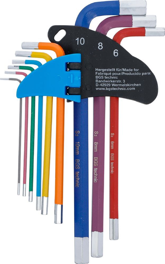 BGS Winkelschlüssel Satz Innensechskant 1,5 - 10 mm 9 teilig Multicolour Produktbild BGS Winkelschlüssel Satz Innensechskant 1,5 - 10 mm 9 teilig Multicolour bild 3