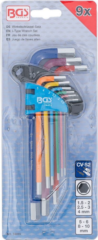 BGS Winkelschlüssel Satz Innensechskant 1,5 - 10 mm 9 teilig Multicolour Produktbild BGS Winkelschlüssel Satz Innensechskant 1,5 - 10 mm 9 teilig Multicolour bild 4