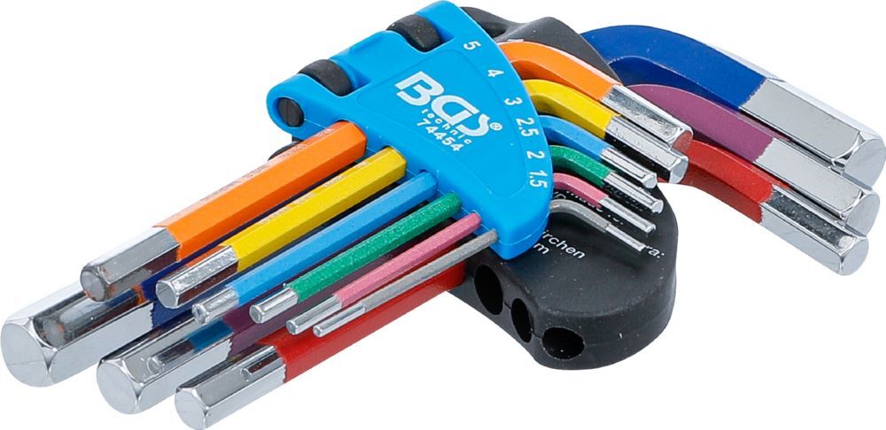 BGS Winkelschlüssel Satz 1,5 - 10 mm 9 teilig Multicolour kurz Innensechskant Produktbild BGS Winkelschlüssel Satz 1,5 - 10 mm 9 teilig Multicolour kurz Innensechskant