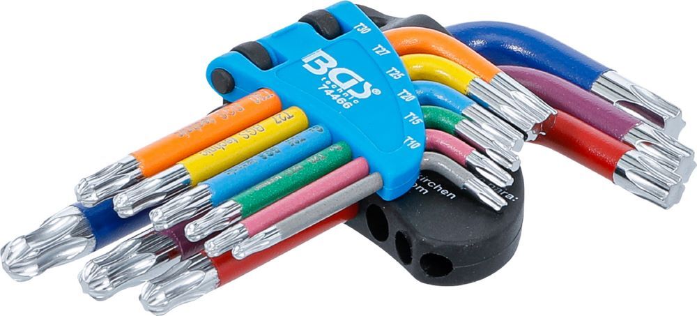 BGS Winkelschlüssel Satz T10-T50 9 teilig Multicolour kurz mit Kugelkopf Produktbild BGS Winkelschlüssel Satz T10-T50 9 teilig Multicolour kurz mit Kugelkopf