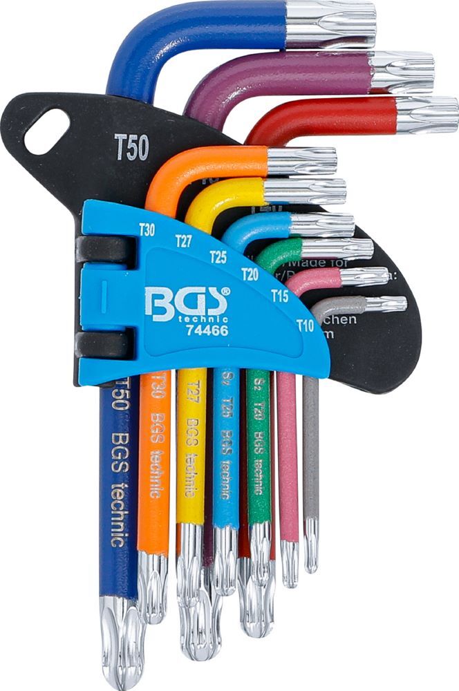 BGS Winkelschlüssel Satz T10-T50 9 teilig Multicolour kurz mit Kugelkopf Produktbild BGS Winkelschlüssel Satz T10-T50 9 teilig Multicolour kurz mit Kugelkopf bild 2