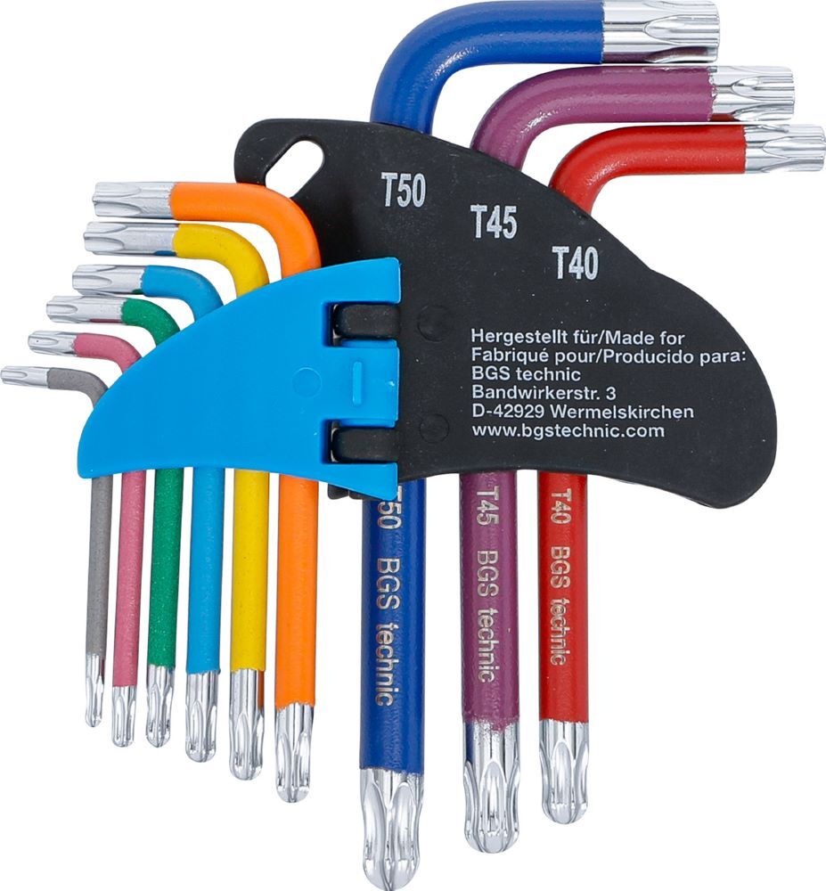 BGS Winkelschlüssel Satz T10-T50 9 teilig Multicolour kurz mit Kugelkopf Produktbild BGS Winkelschlüssel Satz T10-T50 9 teilig Multicolour kurz mit Kugelkopf bild 3