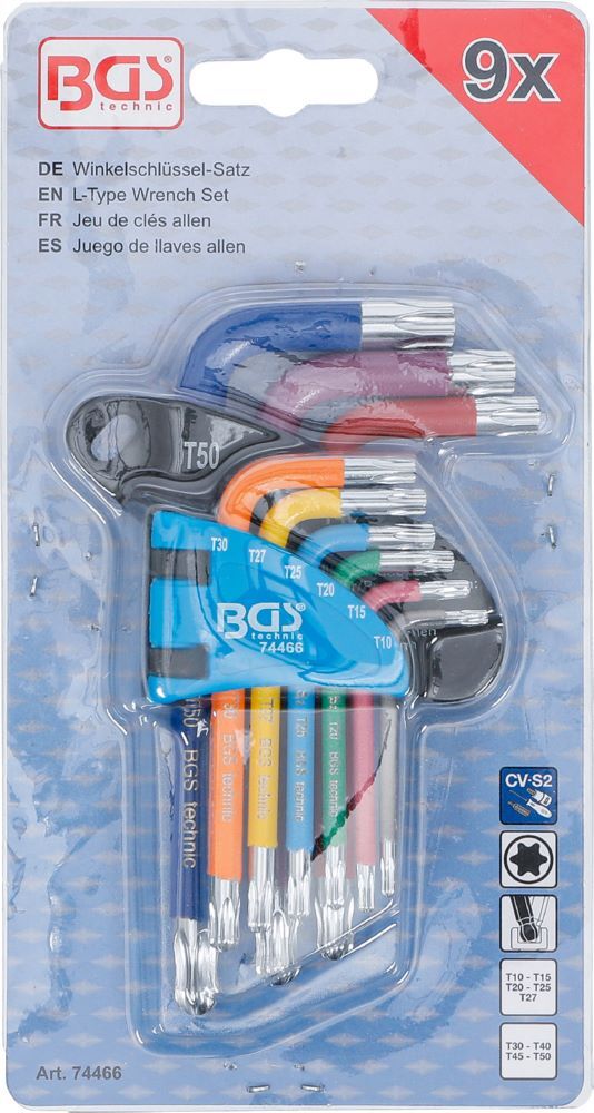 BGS Winkelschlüssel Satz T10-T50 9 teilig Multicolour kurz mit Kugelkopf Produktbild BGS Winkelschlüssel Satz T10-T50 9 teilig Multicolour kurz mit Kugelkopf bild 4