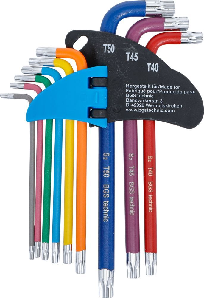 BGS Winkelschlüssel Satz Multicolour T10 - T50 9 teilig T-Profil Produktbild BGS Winkelschlüssel Satz Multicolour T10 - T50 9 teilig T-Profil bild 3