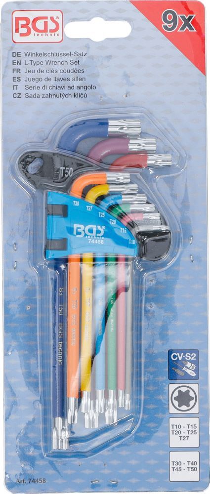 BGS Winkelschlüssel Satz Multicolour T10 - T50 9 teilig T-Profil Produktbild BGS Winkelschlüssel Satz Multicolour T10 - T50 9 teilig T-Profil bild 4