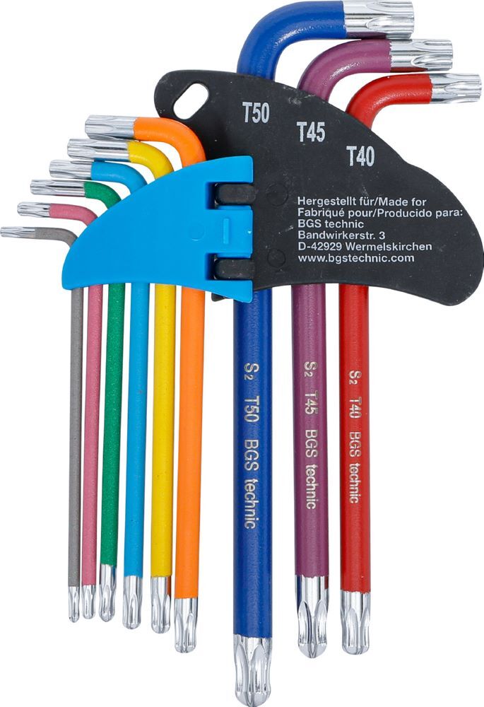 BGS Winkelschlüssel Satz T10-T50 9 teilig Multicolour mit Bohrung und Kugelkopf Produktbild BGS Winkelschlüssel Satz T10-T50 9 teilig Multicolour mit Bohrung und Kugelkopf bild 3