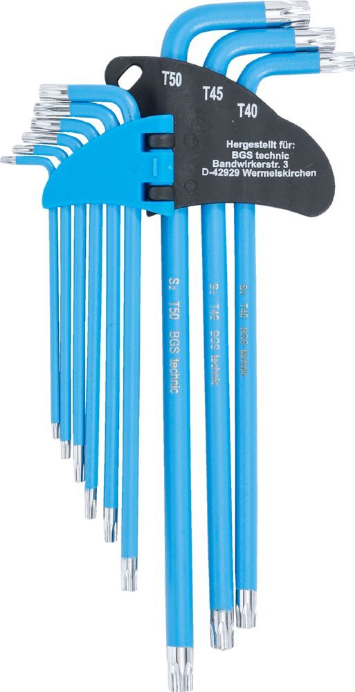 BGS Winkelschlüssel Satz T10 - T50 9 teilig T-Profil für Torx mit Bohrung Produktbild BGS Winkelschlüssel Satz T10 - T50 9 teilig T-Profil für Torx mit Bohrung bild 3