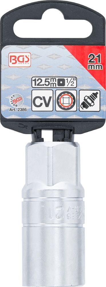 BGS Zündkerzen Einsatz mit Haltegummi Zwölfkant Antrieb Innenvierkant 12,5 mm 21 mm Produktbild BGS Zündkerzen Einsatz mit Haltegummi Zwölfkant Antrieb Innenvierkant 12,5 mm 21 mm bild 4