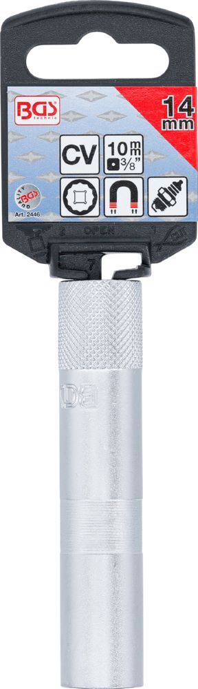 BGS Zündkerzen Einsatz Magnet Zwölfkant lang Antrieb Innenvierkant 10 mm 14 mm Produktbild BGS Zündkerzen Einsatz Magnet Zwölfkant lang Antrieb Innenvierkant 10 mm 14 mm bild 3
