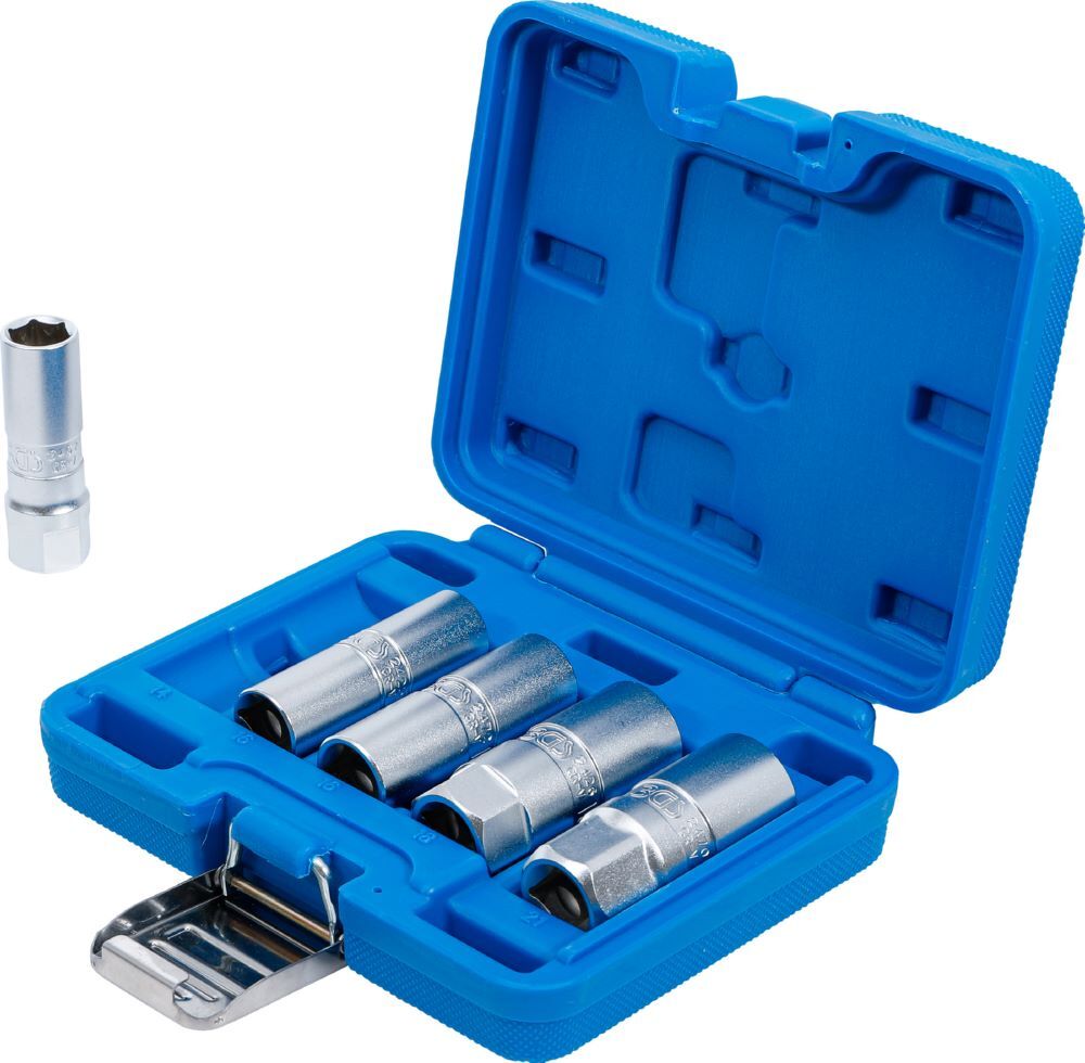 BGS Zündkerzen Einsatz Satz Sechskant Antrieb Innenvierkant 12,5 mm 14 mm 5 teilig