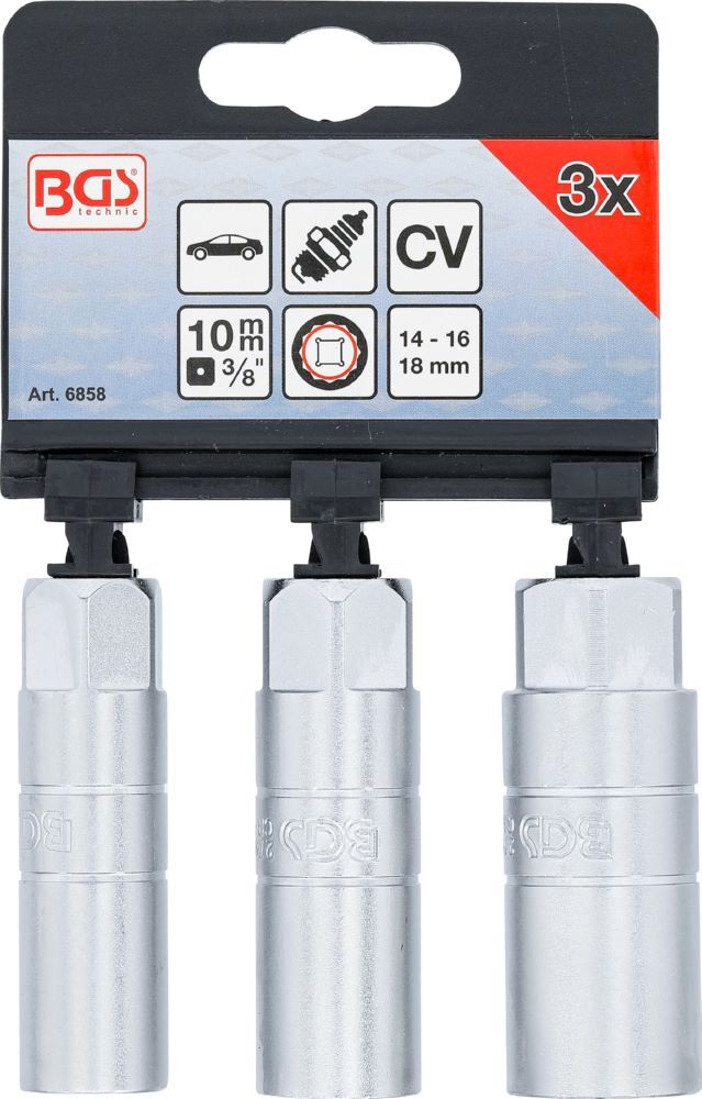 BGS Zündkerzen Einsatz Satz Zwölfkant Innenvierkant 10 mm 3/8 Zoll 14 -16-18 mm 3 tg Produktbild BGS Zündkerzen Einsatz Satz Zwölfkant Innenvierkant 10 mm 3/8 Zoll 14 -16-18 mm 3 tg bild 4