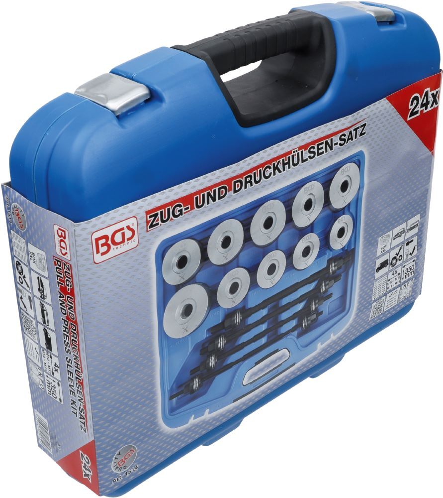 BGS Zug und Druckhülsen Satz mit 4 Spindeln 24 teilig Produktbild BGS Zug und Druckhülsen Satz mit 4 Spindeln 24 teilig bild 9