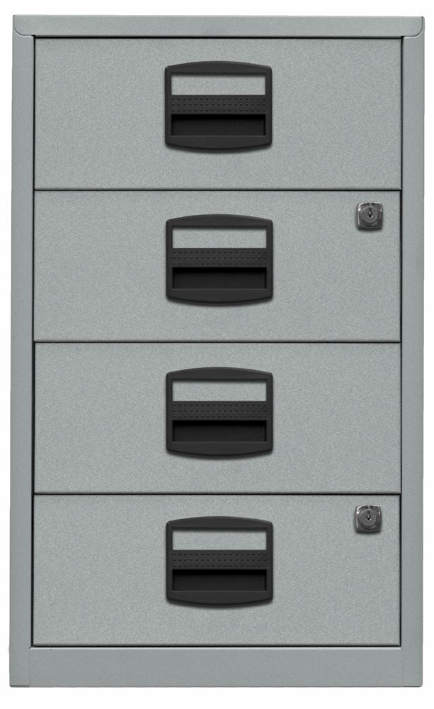 Bisley Home Beistellschrank 4 Universalschubladen 672 x 413 mm in silber Produktbild Bisley Home Beistellschrank 4 Universalschubladen 672 x 413 mm in silber