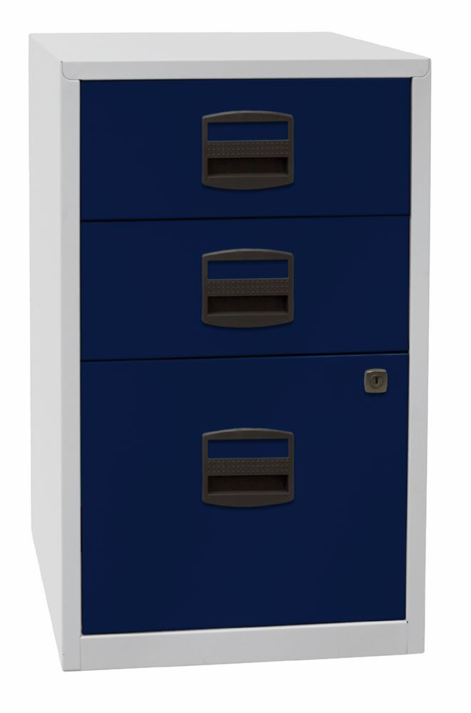 Bisley Home Beistellschrank PFA T 400 mm 3 Schubladen lichtgrau oxfordblau Produktbild Bisley Home Beistellschrank PFA T 400 mm 3 Schubladen lichtgrau oxfordblau bild 2