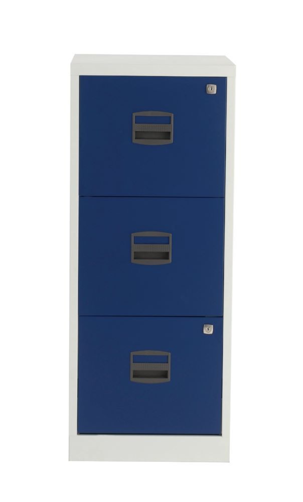 Bisley Home Hängeregistraturschrank PFA 3 Schubladen H 1015 mm lichtgrau mit oxfordblau Produktbild Bisley Home Hängeregistraturschrank PFA 3 Schubladen H 1015 mm lichtgrau mit oxfordblau