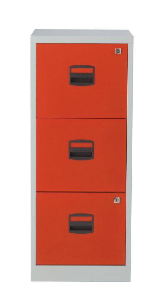 Bisley Home Hängeregistraturschrank PFA 3 Schubladen H 1015 mm lichtgrau kardinalrot Produktbild Bisley Home Hängeregistraturschrank PFA 3 Schubladen H 1015 mm lichtgrau kardinalrot